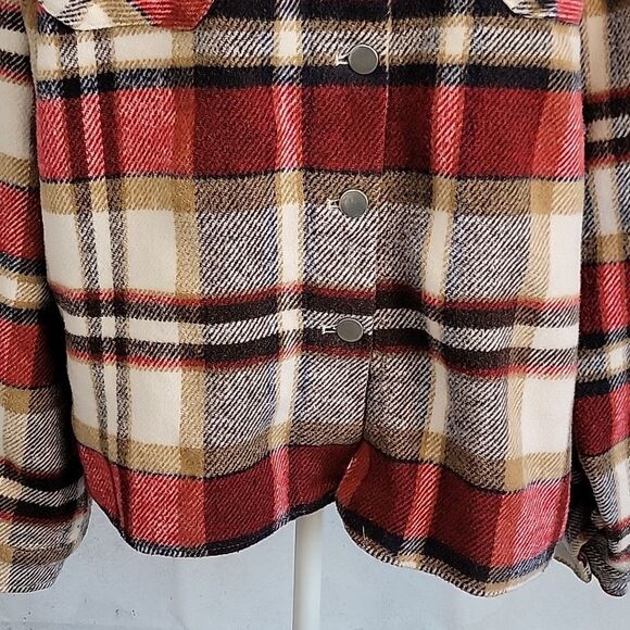 Charlie Charlie Charlotte Plaid Button-Up Women's Shacket Size XL - Picture 3 of 10